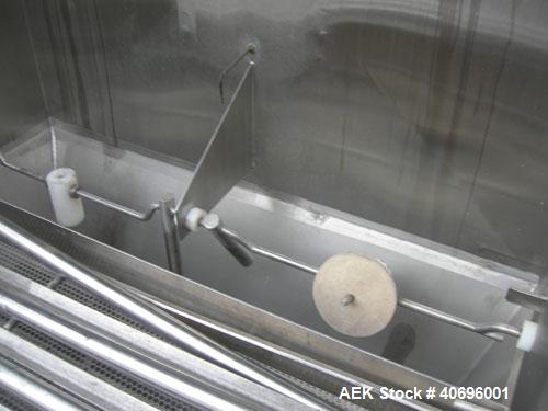 Used American Process Systems Filtered Bag Dump Work Station, Model D212/5248, Type FBD-200, 304 Stainless Steel. Dump area 42" wide x approximately 18" deep, hinged front door, product grate. Coned ...