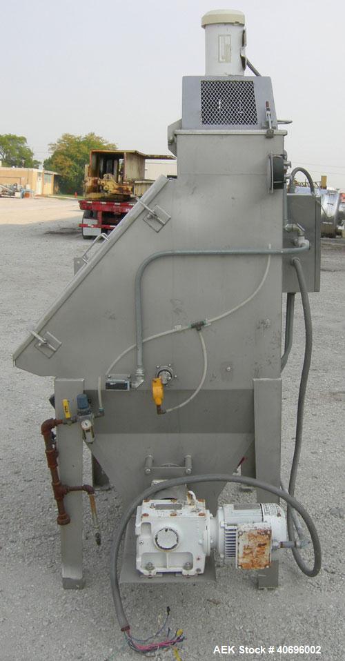 Used American Process Systems filtered bag dump work station, model D212/5250, type FBD-200.  304 stainless steel.  Dump area 42" wide x approximately 18" deep, hinged front door, product grate.  Con...