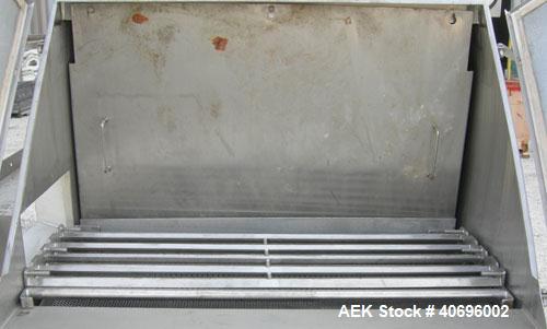 Used American Process Systems filtered bag dump work station, model D212/5250, type FBD-200.  304 stainless steel.  Dump area 42" wide x approximately 18" deep, hinged front door, product grate.  Con...