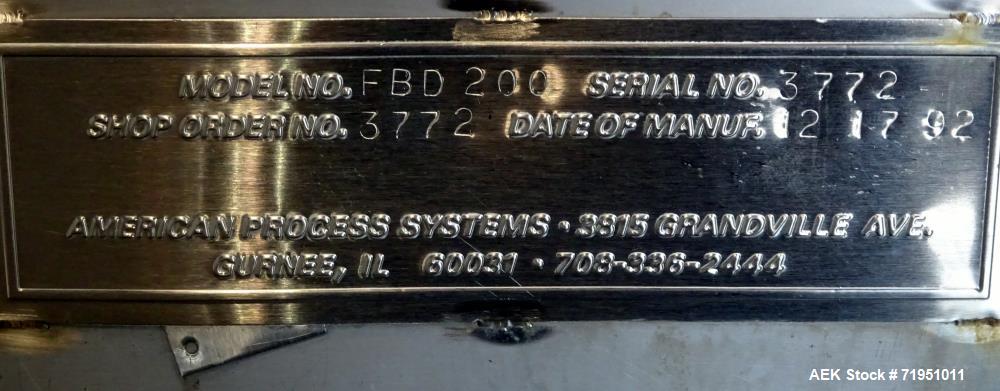 Used American Process Systems Filtered Bag Dump Station, Model FBD-200