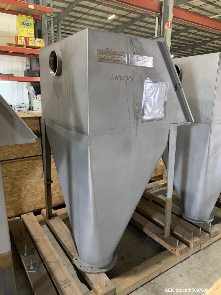 Unused- American Process Systems (Eirich Machine) Non Filtered Bag Dump Station, Model NFBD-200, 304 Stainless Steel. 46"wide x 27" tall opening. 12" Bottom Outlet, 8" diameter Tri-Clamp Ferrule,  Se...
