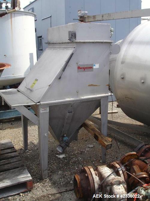 Used Flexicon dump station with auger discharge, stainless steel dump station with dust collector, 3" Flexicon auger, less drive unit.