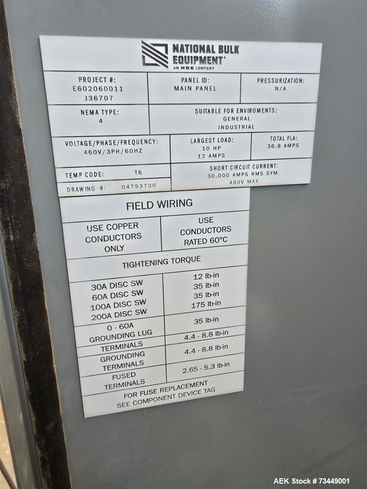 Used National Bulk Equipment (NBE) Bulk Bag Opening System – Model A293960