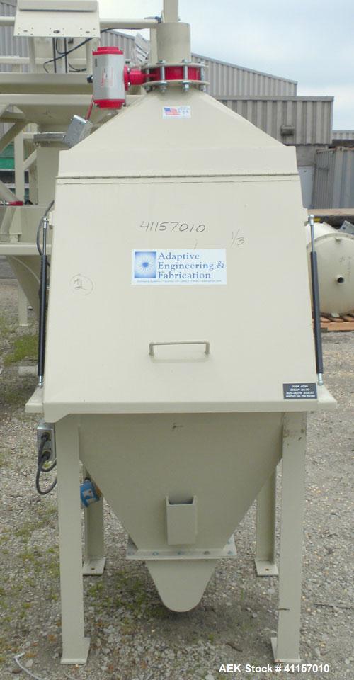 Used Adaptive Engineering & Fabrication Bag Dump System, Carbon Steel, consisting of: (1) Bag dump station, 36’’ long x 36’’ wide. Approximate 32’’ wide x 18’’ deep bag break area with grate and bag ...