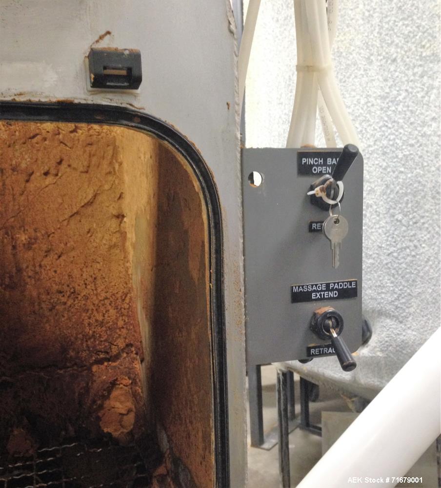 Used Spiroflow Type 2 Bulk Bag Discharging System with Screw Conveyor, Model SSI-101. Includes: Integral bag dump station, controls with VFD (variable frequency drive ((motor controller)) for flexibl...