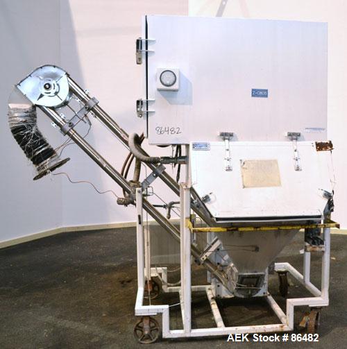 Used Spiroflow Systems Mobile Bag Dump/Loading System, Model CO-190, 304 Stainless Steel, Consisting Of: (1) bag dump station, approximately 41" wide x 19" deep with hinged front door, (1) top mounte...