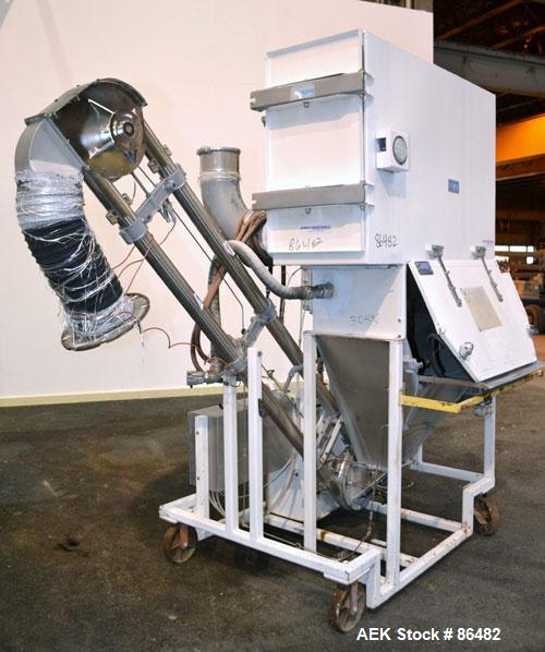 Used Spiroflow Systems Mobile Bag Dump/Loading System, Model CO-190, 304 Stainless Steel, Consisting Of: (1) bag dump station, approximately 41" wide x 19" deep with hinged front door, (1) top mounte...