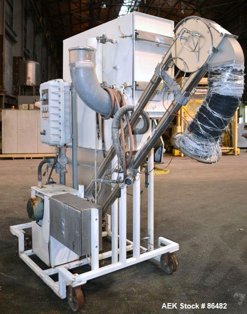 Used Spiroflow Systems Mobile Bag Dump/Loading System, Model CO-190, 304 Stainless Steel, Consisting Of: (1) bag dump station, approximately 41" wide x 19" deep with hinged front door, (1) top mounte...