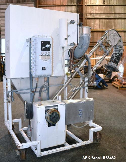Used Spiroflow Systems Mobile Bag Dump/Loading System, Model CO-190, 304 Stainless Steel, Consisting Of: (1) bag dump station, approximately 41" wide x 19" deep with hinged front door, (1) top mounte...