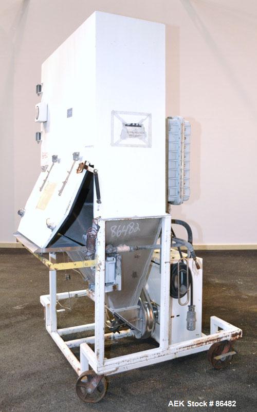 Used Spiroflow Systems Mobile Bag Dump/Loading System, Model CO-190, 304 Stainless Steel, Consisting Of: (1) bag dump station, approximately 41" wide x 19" deep with hinged front door, (1) top mounte...