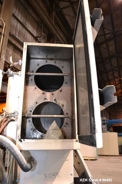 Used Spiroflow Systems Mobile Bag Dump/Loading System, Model CO-190, 304 Stainless Steel, Consisting Of: (1) bag dump station, approximately 41" wide x 19" deep with hinged front door, (1) top mounte...