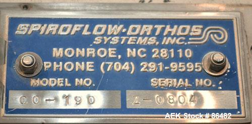 Used Spiroflow Systems Mobile Bag Dump/Loading System, Model CO-190, 304 Stainless Steel, Consisting Of: (1) bag dump station, approximately 41" wide x 19" deep with hinged front door, (1) top mounte...