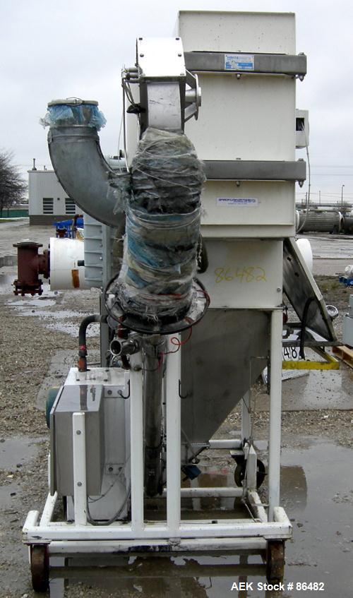Used Spiroflow Systems Mobile Bag Dump/Loading System, Model CO-190, 304 Stainless Steel, Consisting Of: (1) bag dump station, approximately 41" wide x 19" deep with hinged front door, (1) top mounte...