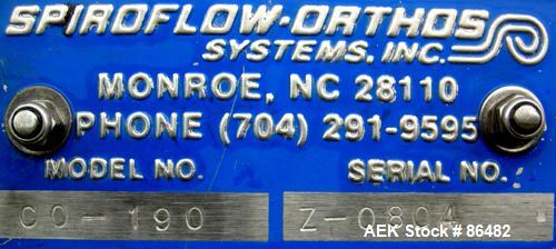 Used Spiroflow Systems Mobile Bag Dump/Loading System, Model CO-190, 304 Stainless Steel, Consisting Of: (1) bag dump station, approximately 41" wide x 19" deep with hinged front door, (1) top mounte...