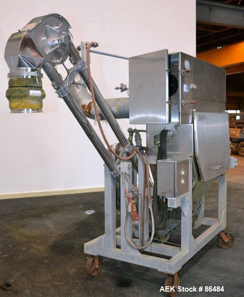 Used Spiroflow Systems Mobile Bag Dump/Loading System, Model Z0806, 304 Stainless Steel, Consisting Of: (1) bag dump station, approximately 40" wide x 19" deep with hinged front door; (1) top mounted...