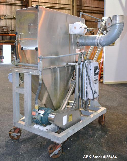 Used Spiroflow Systems Mobile Bag Dump/Loading System, Model Z0806, 304 Stainless Steel, Consisting Of: (1) bag dump station, approximately 40" wide x 19" deep with hinged front door; (1) top mounted...