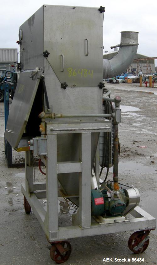 Used Spiroflow Systems Mobile Bag Dump/Loading System, Model Z0806, 304 Stainless Steel, Consisting Of: (1) bag dump station, approximately 40" wide x 19" deep with hinged front door; (1) top mounted...