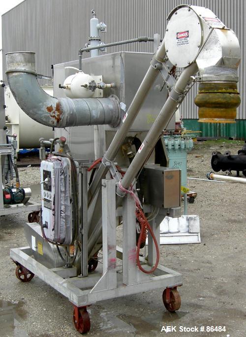 Used Spiroflow Systems Mobile Bag Dump/Loading System, Model Z0806, 304 Stainless Steel, Consisting Of: (1) bag dump station, approximately 40" wide x 19" deep with hinged front door; (1) top mounted...
