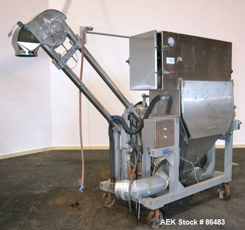 Used Spiroflow Systems Mobile Bag Dump/Loading System, Model Z0807, 304 Stainless Steel, Consisting Of: (1) bag dump station, approximately 40" wide x 19" deep with hinged front door; (1) top mounted...
