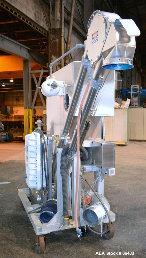 Used Spiroflow Systems Mobile Bag Dump/Loading System, Model Z0807, 304 Stainless Steel, Consisting Of: (1) bag dump station, approximately 40" wide x 19" deep with hinged front door; (1) top mounted...