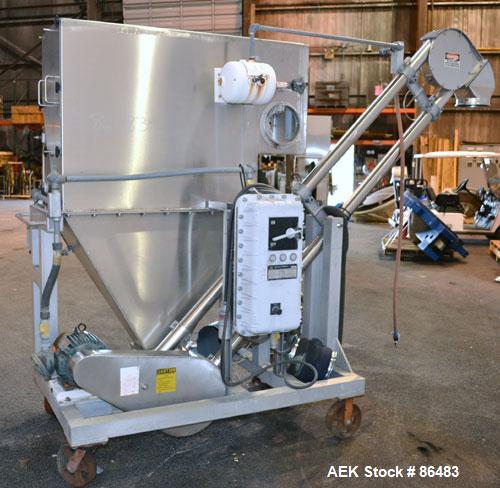 Used Spiroflow Systems Mobile Bag Dump/Loading System, Model Z0807, 304 Stainless Steel, Consisting Of: (1) bag dump station, approximately 40" wide x 19" deep with hinged front door; (1) top mounted...