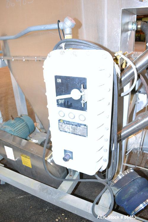Used Spiroflow Systems Mobile Bag Dump/Loading System, Model Z0807, 304 Stainless Steel, Consisting Of: (1) bag dump station, approximately 40" wide x 19" deep with hinged front door; (1) top mounted...