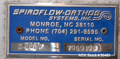 Used Spiroflow Systems Mobile Bag Dump/Loading System, Model Z0807, 304 Stainless Steel, Consisting Of: (1) bag dump station, approximately 40" wide x 19" deep with hinged front door; (1) top mounted...