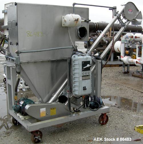 Used Spiroflow Systems Mobile Bag Dump/Loading System, Model Z0807, 304 Stainless Steel, Consisting Of: (1) bag dump station, approximately 40" wide x 19" deep with hinged front door; (1) top mounted...