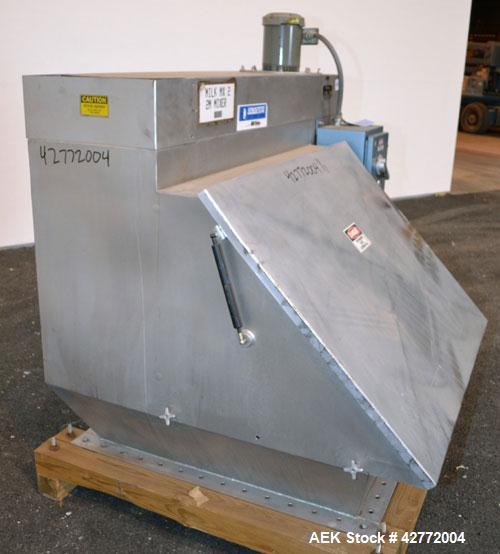 Used Young Industries Filtered Bag Dump Station, Size FBD 42-8. 304 Stainless Steel. 45’’ Wide  x 24’’ deep dump area. (7) Filter cages, (1) top mounted blower, driven by a 1-1/2 hp, 3/60/230/460 vol...