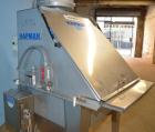 Used Hapman Vibrating Dump Station, Stainless Steel. Includes a Dust Collector. Approximate 30” long x 16” wide x 37” high dump area with grate. Dust Collector with Pulsing Air System for Cleaning Fi...