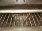Used Young Industries Filtered Bag Dump Station, model FBD10-8-C, stainless steel. Top mounted blower, coned bottom outlet. Work area with grate.