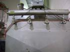 Used Young Industries Filtered Bag Dump Station, model FBD10-8-C, stainless steel. Top mounted blower, coned bottom outlet. Work area with grate.
