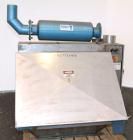 Used Young Industries Filtered Bag Dump Station, Size H42-8. 304 Stainless Steel. 45’’ Wide  x 24’’ deep dump area. (8) Filter cages, no blower, hinged front aluminum door. Requires legs.