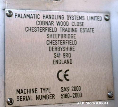 Used Stainless Steel Palamatic Semi-Automatic Bag Opener, Model SAS2000