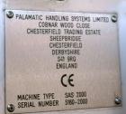 Used Stainless Steel Palamatic Semi-Automatic Bag Opener, Model SAS2000