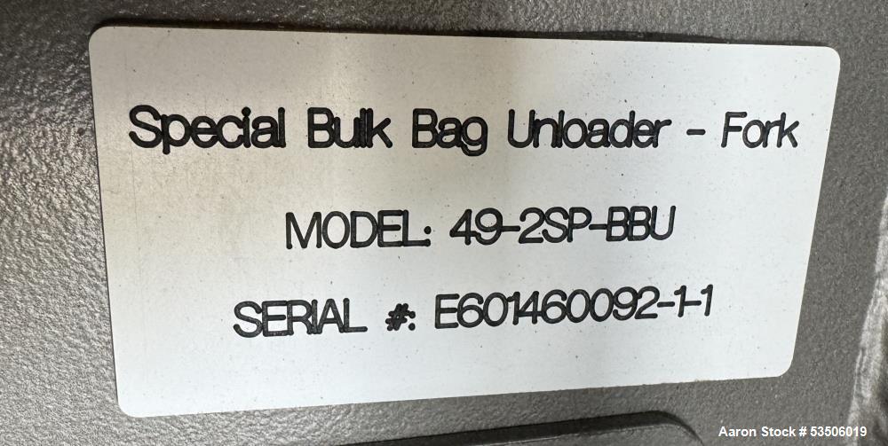 Modern Process Equipment Super Sack Unloader, Model 49-2SP-BBU