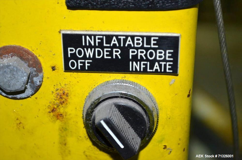 Used Blending Enzyme System including Top Mounted Super Sack Bag Unloading System with Hanger, Vacuum, Dust Filter, Blower, Wall Mounted Carbon Steel Electrical Enclosure Panel with Mettler Toledo Pa...