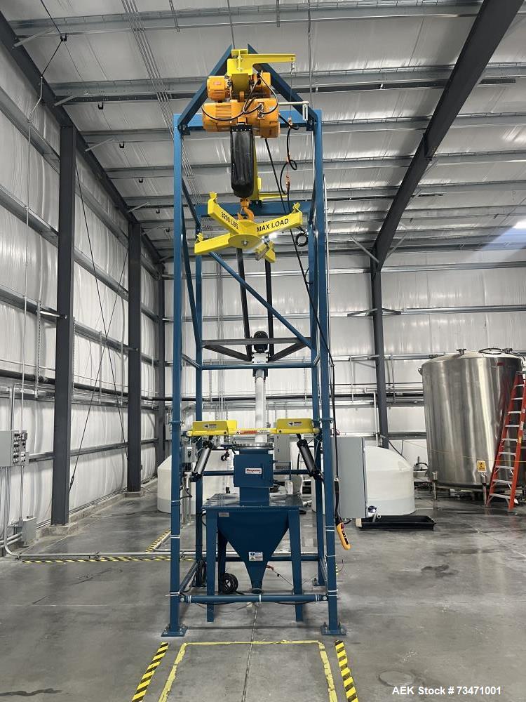 Used Flexicon Bulk-Out Bulk Bag Slitter/Discharger – 2 Ton Hoist, 3200 lb Capacity, VFD, HMI