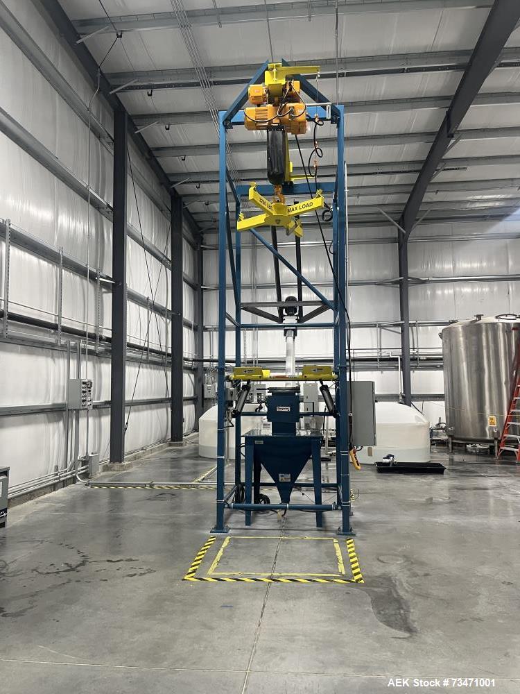 Used Flexicon Bulk-Out Bulk Bag Slitter/Discharger – 2 Ton Hoist, 3200 lb Capacity, VFD, HMI