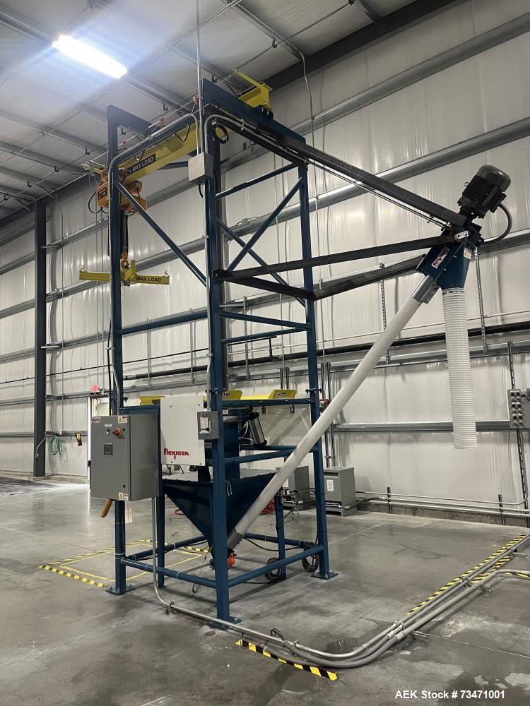 Used Flexicon Bulk-Out Bulk Bag Slitter/Discharger – 2 Ton Hoist, 3200 lb Capacity, VFD, HMI