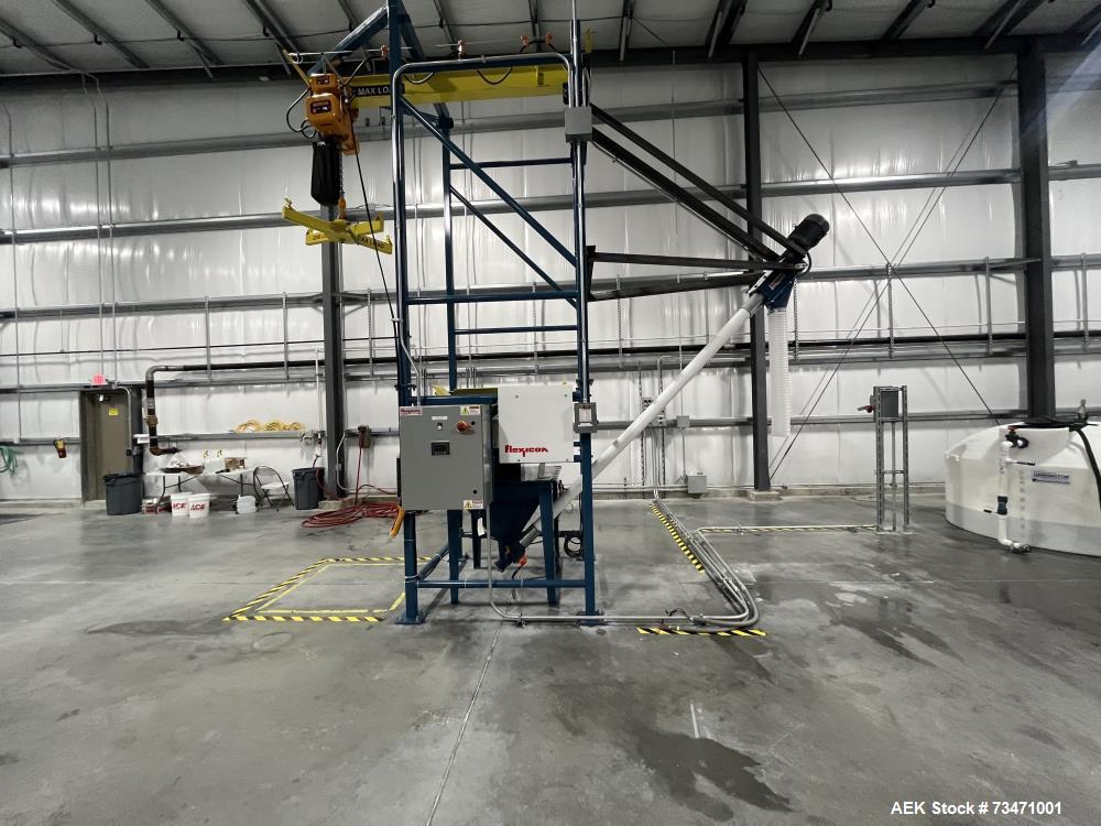 Used Flexicon Bulk-Out Bulk Bag Slitter/Discharger – 2 Ton Hoist, 3200 lb Capacity, VFD, HMI