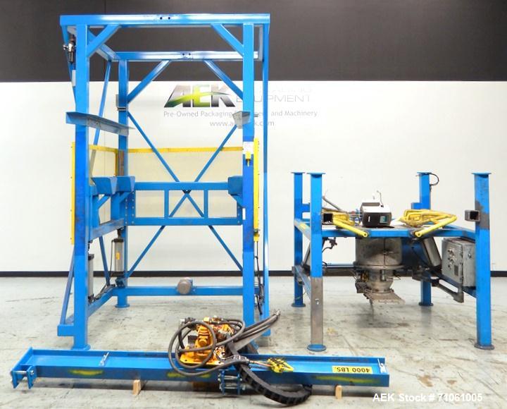 Used Material Transfer & Storage, Inc Bulk Bag Supersack Unloader. Machine includes (1) Harrington 2-ton (4,000lb) electronic crane, s/n: 11B2000, a PepperL+Fuchs Type X 6000 series purging system, F...