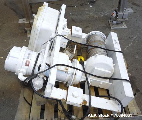 Used IEDCO Bulk Bag Discharge Station, Model 10286-BBU-5101, 304 Stainless Steel. (1) Top frame section approximate 63” long x 63” wide x 84” tall, (1) bottom frame section approximate 63” long x 63”...