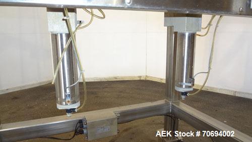 Used IEDCO Bulk Bag Discharge Station, Model 10286-BBU-5101, 304 Stainless Steel. (1) Top frame section approximately 63" long x 63" wide x 84" tall, (1) bottom frame section approximately 63" long x...