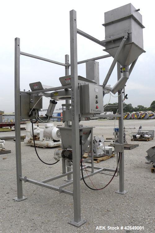 Used Super Sack Unloader, 304 Stainless Steel. (1) Frame with top height adjustment, 1 bag holder I beam ( no hoist), (2) bag valves. Includes (3) Flexicon screw conveyor drive ends (no tubes or scre...
