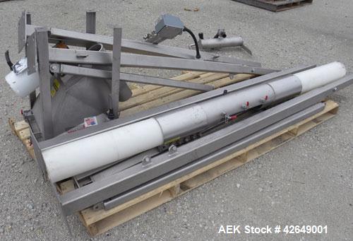 Used Super Sack Unloader, 304 Stainless Steel. (1) Frame with top height adjustment, 1 bag holder I beam ( no hoist), (2) bag valves. Includes (3) Flexicon screw conveyor drive ends (no tubes or scre...