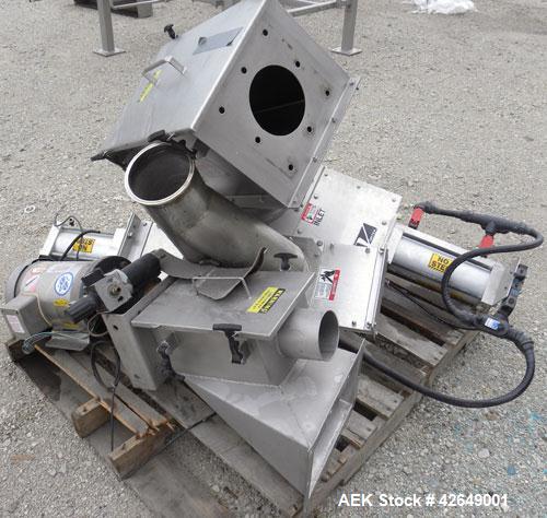 Used Super Sack Unloader, 304 Stainless Steel. (1) Frame with top height adjustment, 1 bag holder I beam ( no hoist), (2) bag valves. Includes (3) Flexicon screw conveyor drive ends (no tubes or scre...