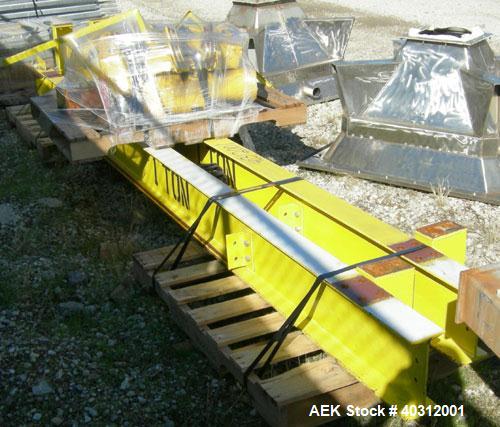Used Supersack Unloading Station consisting of:  (2) Budgit 1 ton hoist with rails, and motor driven trollies; (2) Vibco vibrating dischargers, model 4P-700; (2) 30" x 30" platform scales with caster...