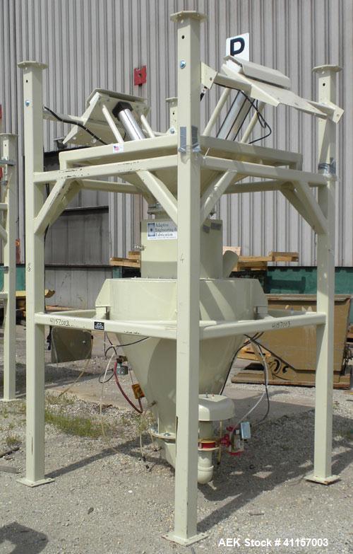 Used Adaptive Engineering & Fabrication Super-Sack Unloading System, carbon steel. Approximate 60’’ wide x 60’’ long x 16’ tall frame. (1) Top unloading frame section 72’’ tall with removable bag lif...