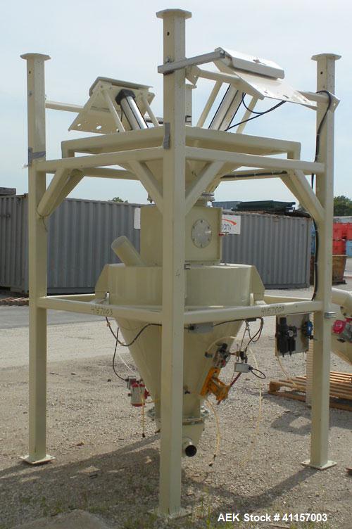 Used Adaptive Engineering & Fabrication Super-Sack Unloading System, carbon steel. Approximate 60’’ wide x 60’’ long x 16’ tall frame. (1) Top unloading frame section 72’’ tall with removable bag lif...